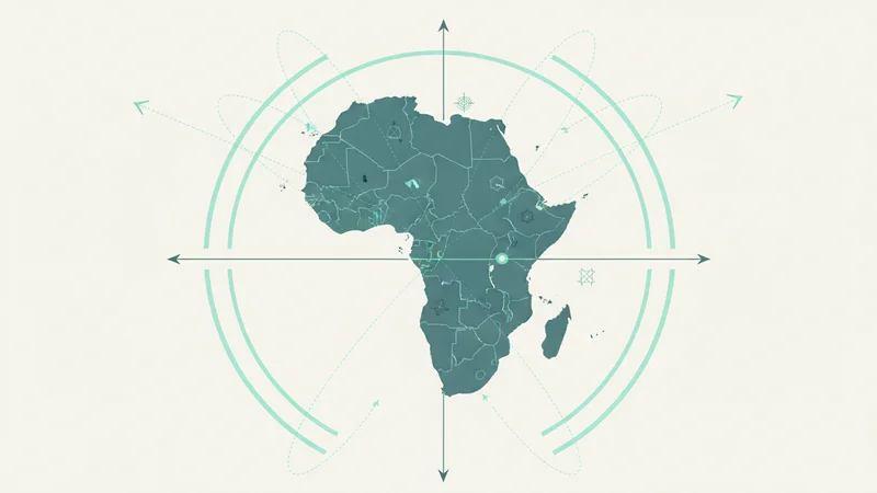 Strategic map of Africa showing four-ocean access and equatorial orbital trajectories