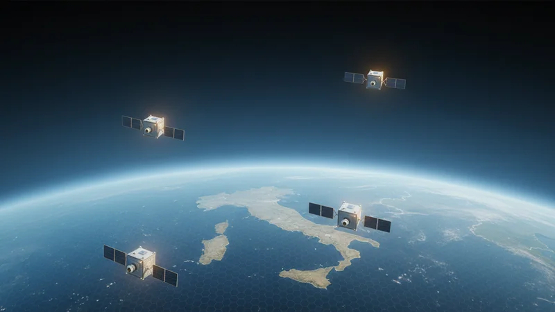 IRIDE satellite rendering over a Mediterranean Earth view