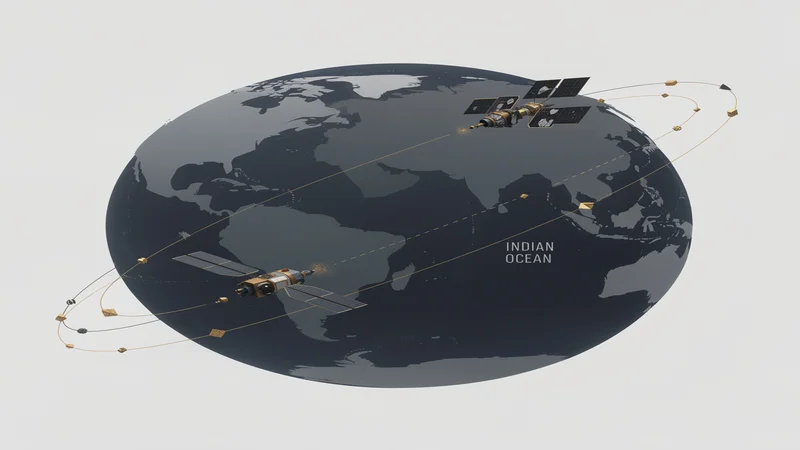 Two rival satellite constellations in competing orbital planes