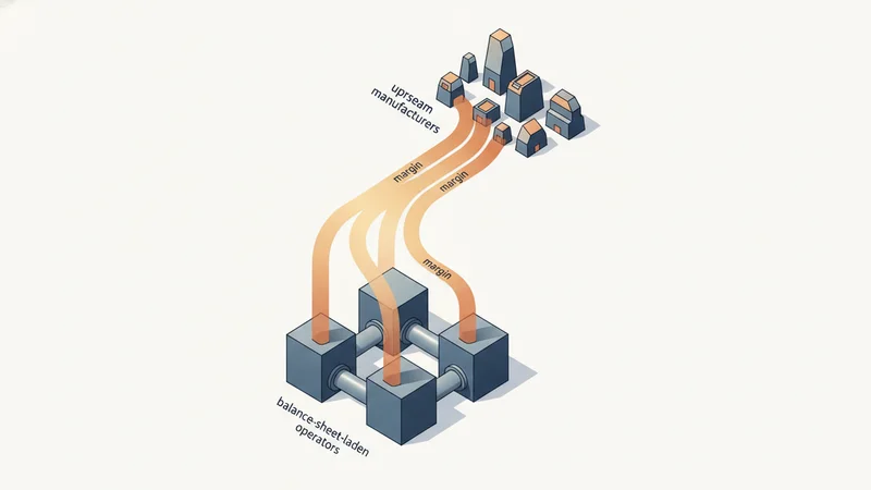 A value chain in which margin flows away from operators toward upstream manufacturers