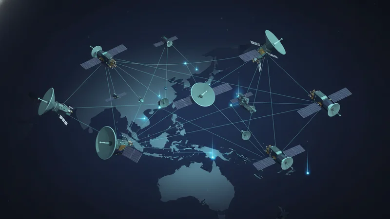 Satellite constellation over the Pacific island chain