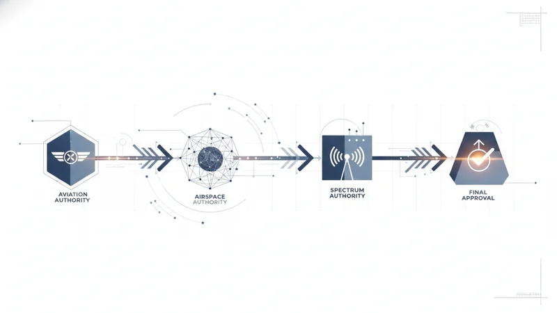 Diagram of the Space Industry Act licensing chain: CAA Space Regulator, CAA Airspace Regulation, Ofcom, UKSA oversight