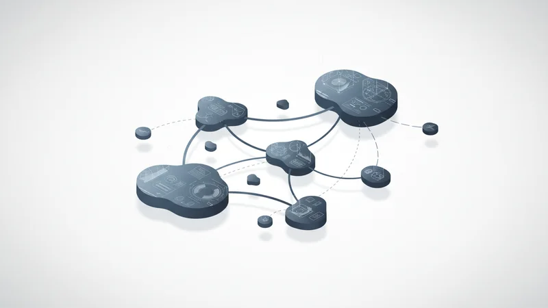 Stakeholder power-influence map showing interconnected governance actors of varying sizes